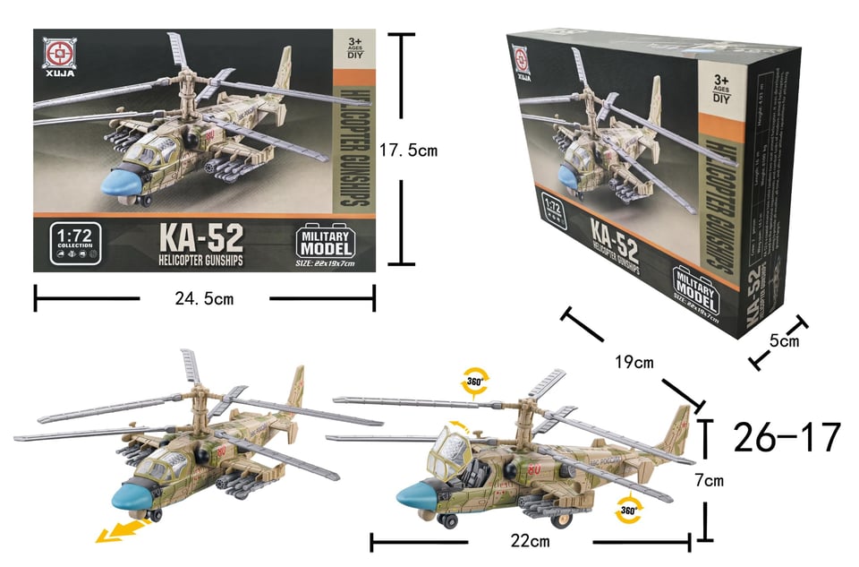 Mô hình lắp ráp trực thăng tấn công KA-52 tỷ lệ 1:72 by XUJA