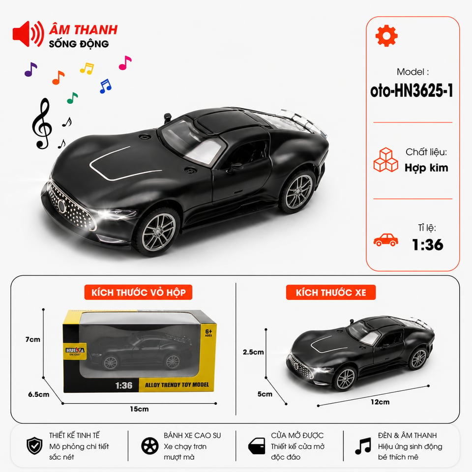Xe thể thao nhiều kiểu dáng chất liệu hợp kim - Màu by Motor car