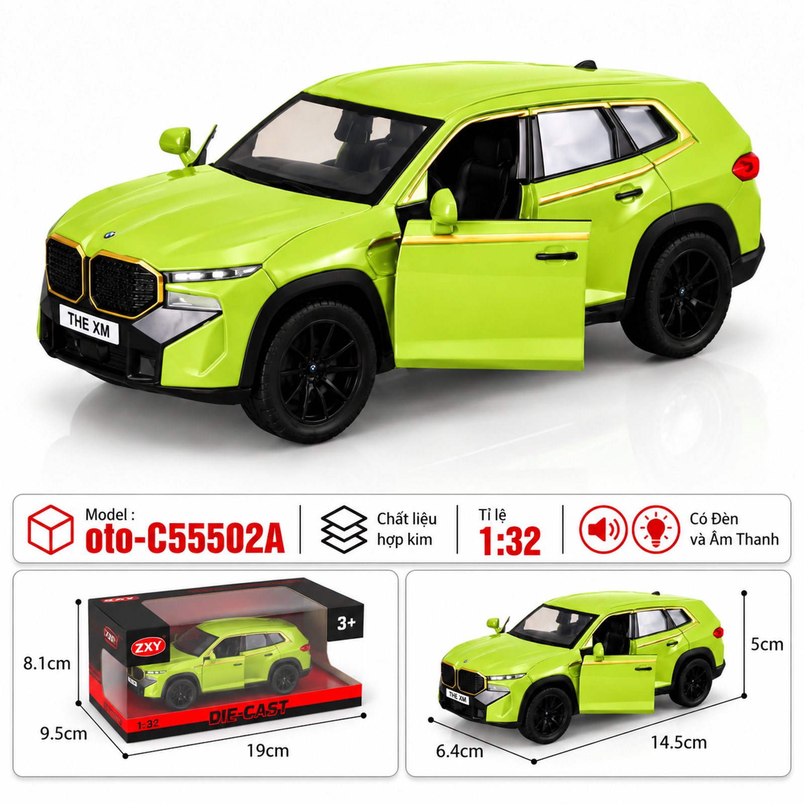 Xe thể thao chất liệu hợp kim - SKU : oto-C55502A - Màu Xanh  Nõn Chuối by Motor car
