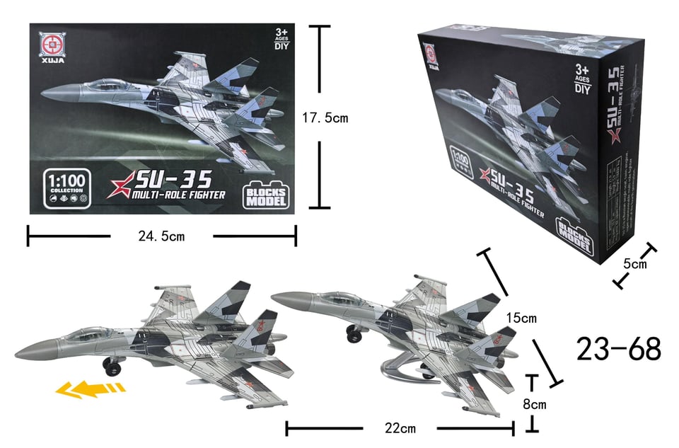 Mô hình quân sự hiện đại Máy bay SU-35 tỷ lệ 1:100 by XUJA