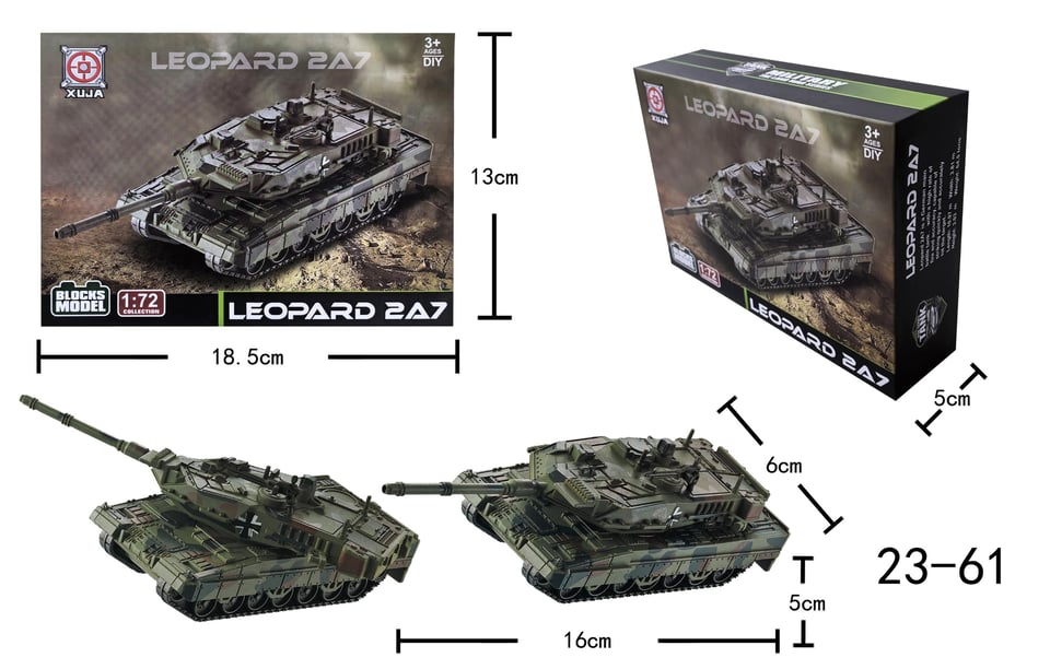 Bộ lắp ráp mô hình xe tăng chiến đấu Leopard 2 tỷ lệ 1:72 by XUJA
