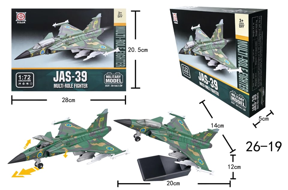 Mô hình lắp ráp Tiêm kích đa nhiệm JAS39 by XUJA