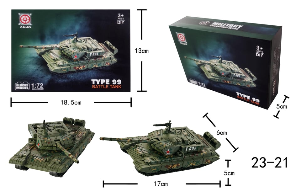 Bộ lắp ráp mô hình xe tăng chiến đấu Type 99 tỷ lệ 1:72 by XUJA
