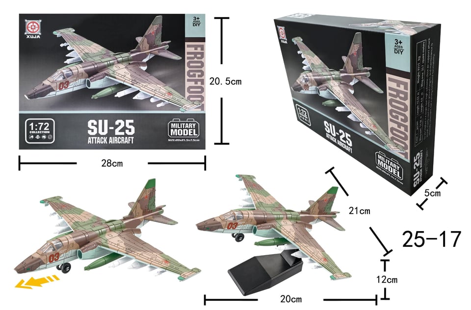 Bộ lắp ráp mô hình Máy bay chiến đấu SU-25 tỷ lệ 1:72 by XUJA