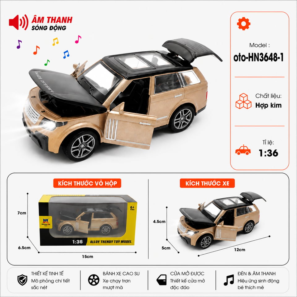 Xe thể thao nhiều kiểu dáng chất liệu hợp kim - SKU : oto-HN3648-1 - Màu Kem Sữa by Motor car