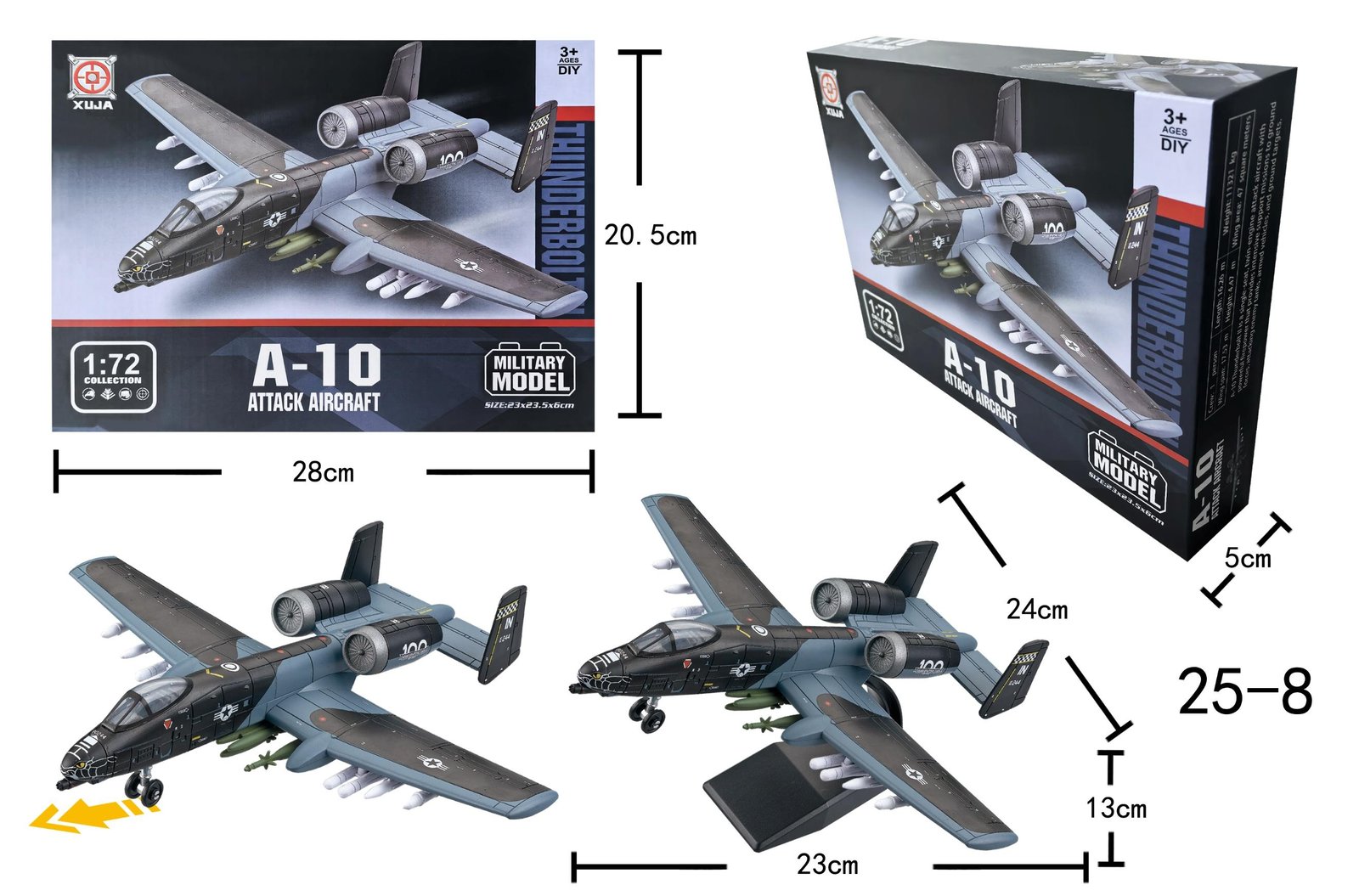 Bộ lắp ráp mô hình Máy bay chiến đấu A10 tỷ lệ 1:72 by XUJA