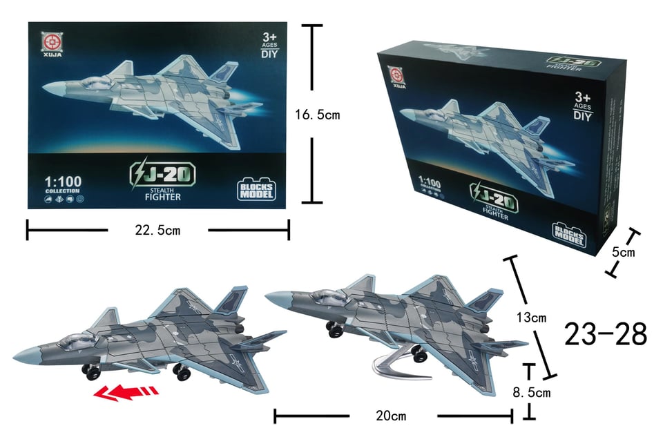 Mô hình quân sự hiện đại Máy bay J-20 tỷ lệ 1:100 by XUJA