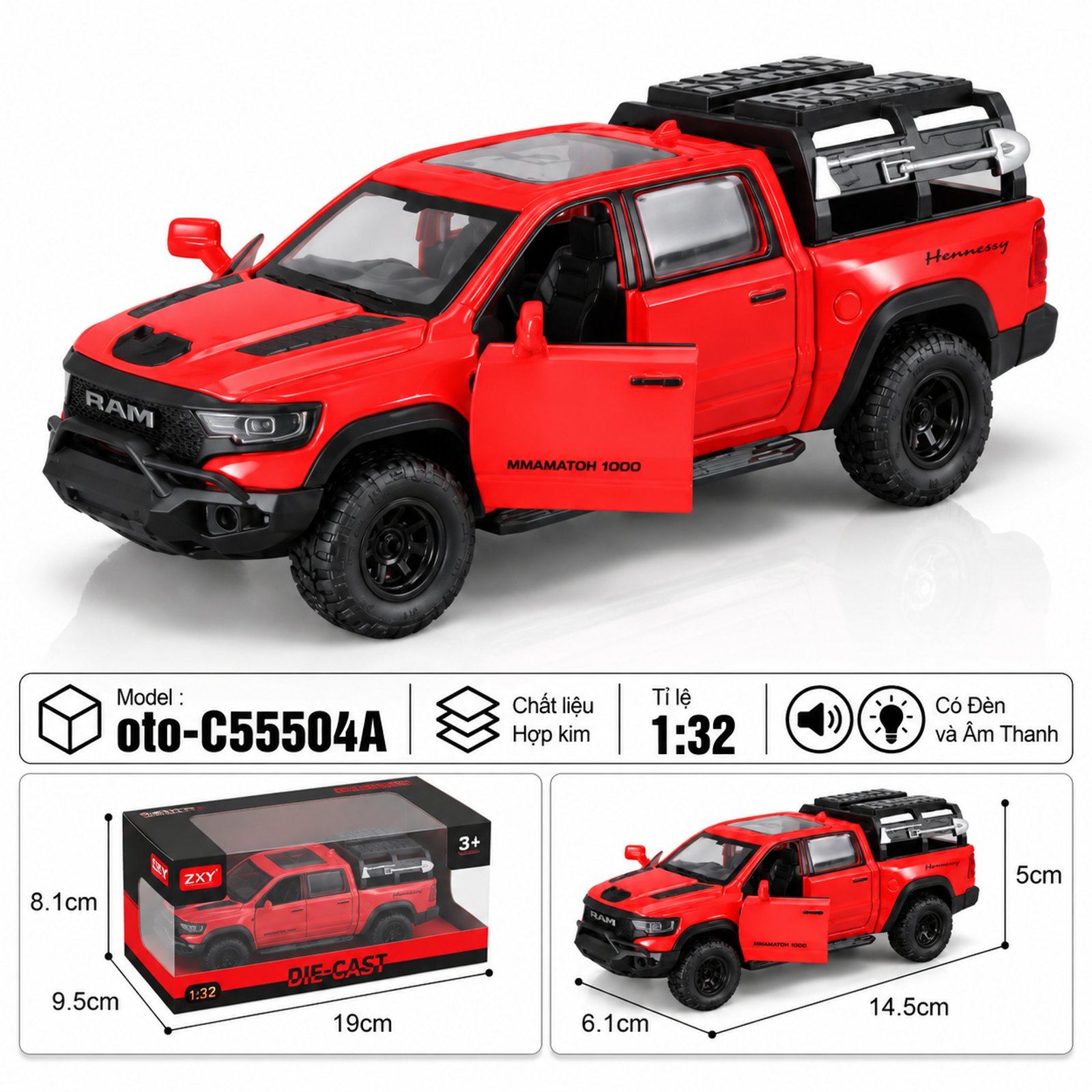 Xe thể thao chất liệu hợp kim - SKU : oto-C55504A - Màu Đỏ by Motor car