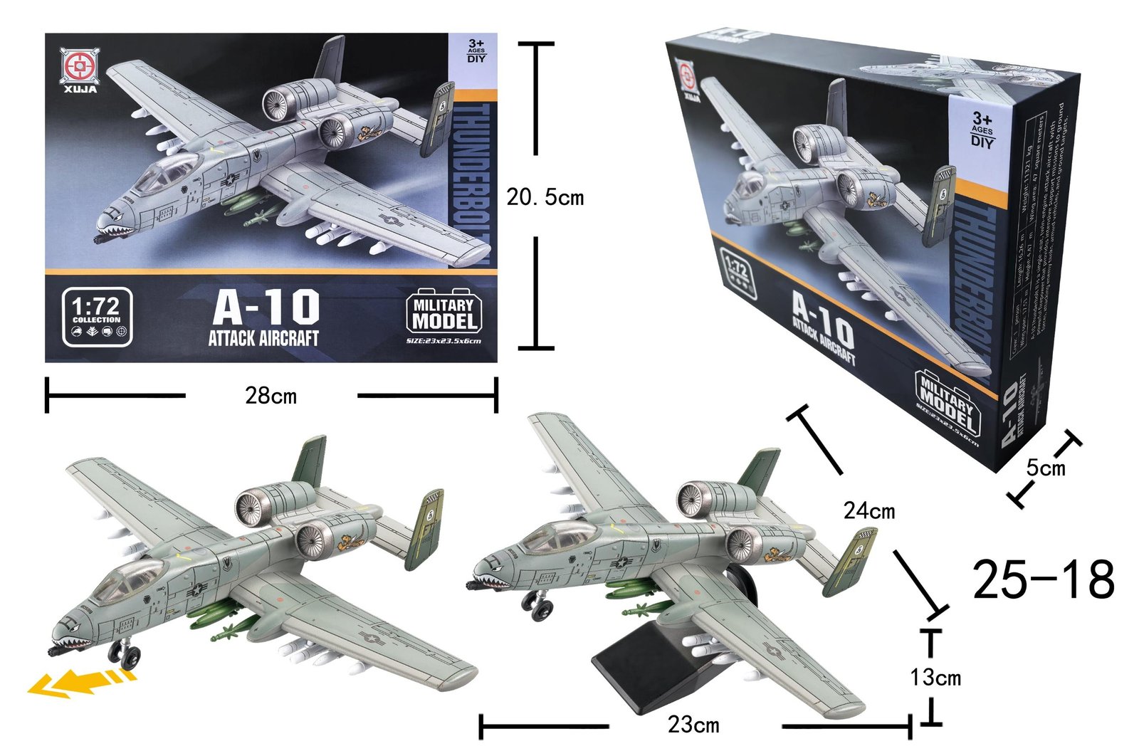 Bộ lắp ráp mô hình Máy bay chiến đấu A10 tỷ lệ 1:72 by XUJA