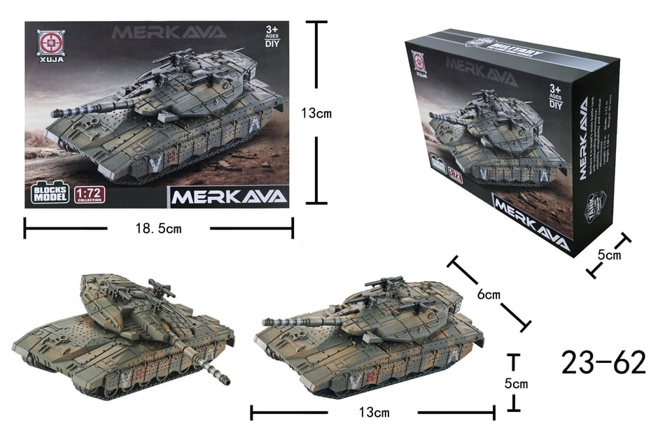Bộ lắp ráp mô hình xe tăng chiến đấu Merkawa tỷ lệ 1:72 by XUJA