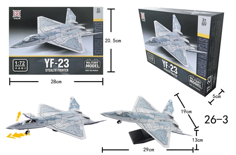 Mô hình Máy Bay Tàng Hình YF-23 tỉ lệ 1:72 by XUJA
