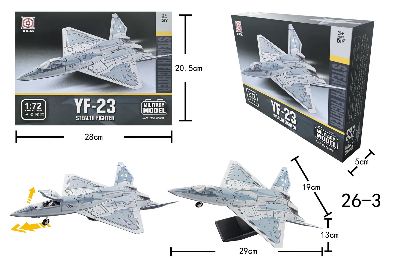 Mô hình Máy Bay Tàng Hình YF-23 tỉ lệ 1:72 by XUJA