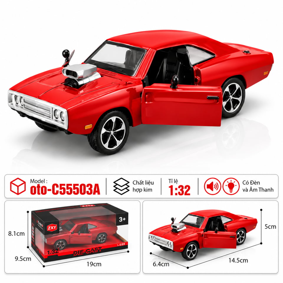 Xe thể thao chất liệu hợp kim - SKU : oto-C55503A - Màu Đỏ by Motor car