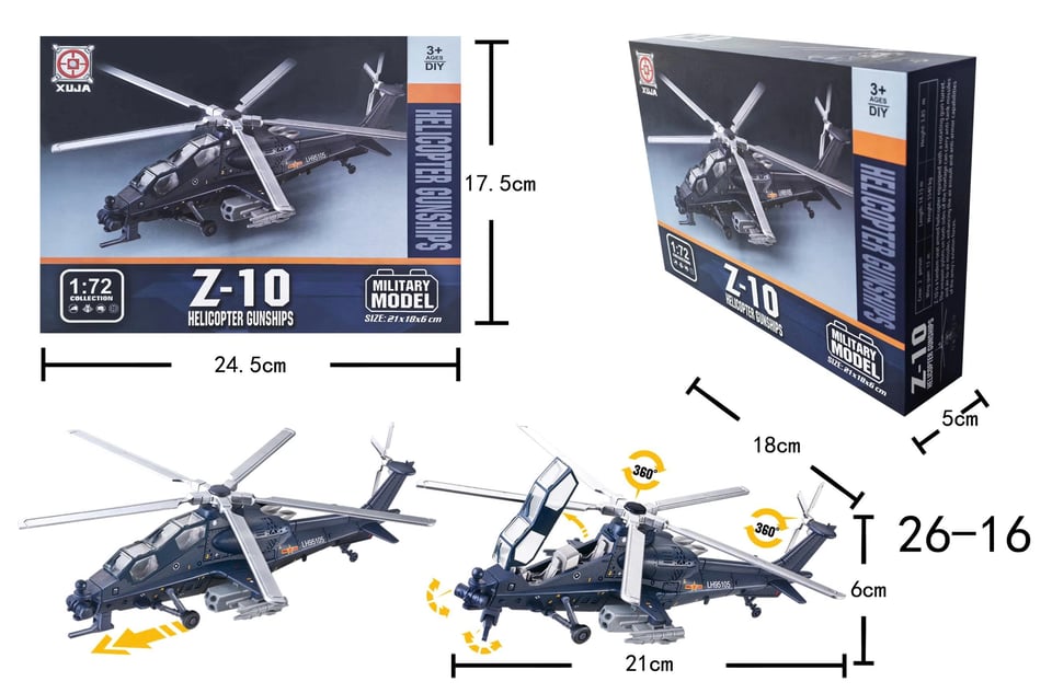 Mô hình lắp ráp Trực thăng Z-10 by XUJA