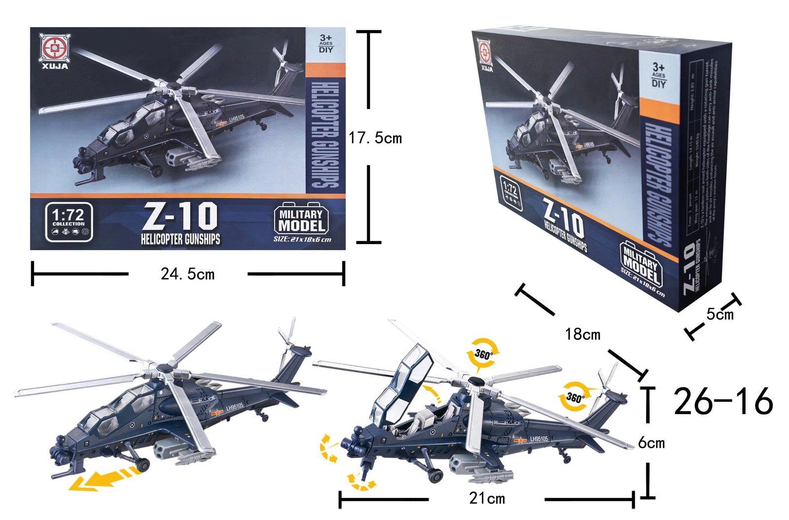 XUJA-26-16- Mô hình lắp ráp Trực thăng Z-10 by AG Select