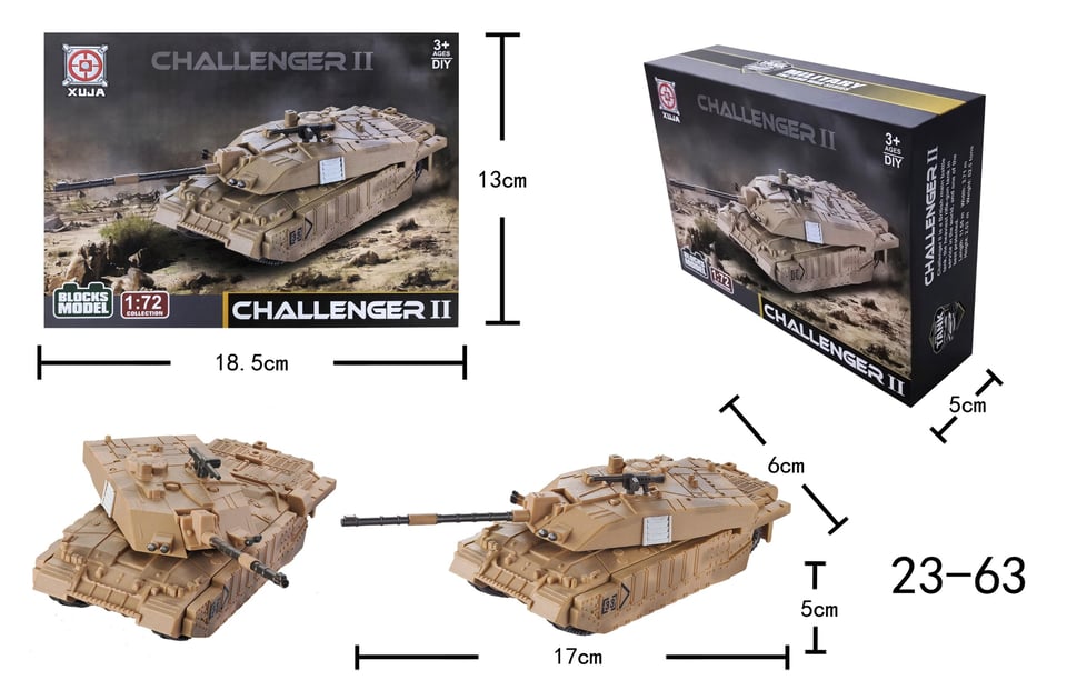 Bộ lắp ráp mô hình xe tăng chiến đấu Challenger II tỷ lệ 1:72 by XUJA