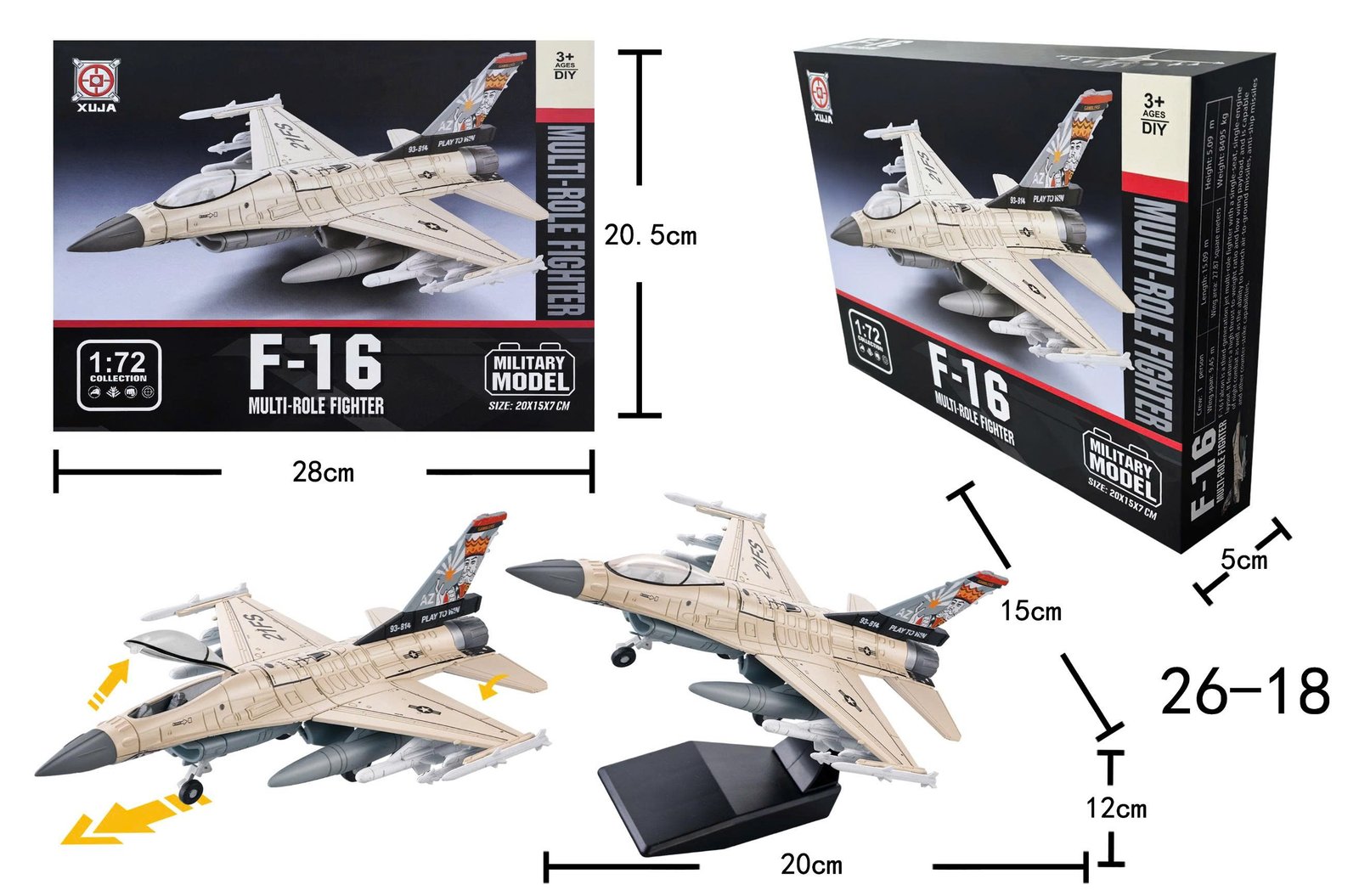 XUJA-26-18 Mô hình lắp ráp Tiêm kích đa nhiệm F-16 by AG Select