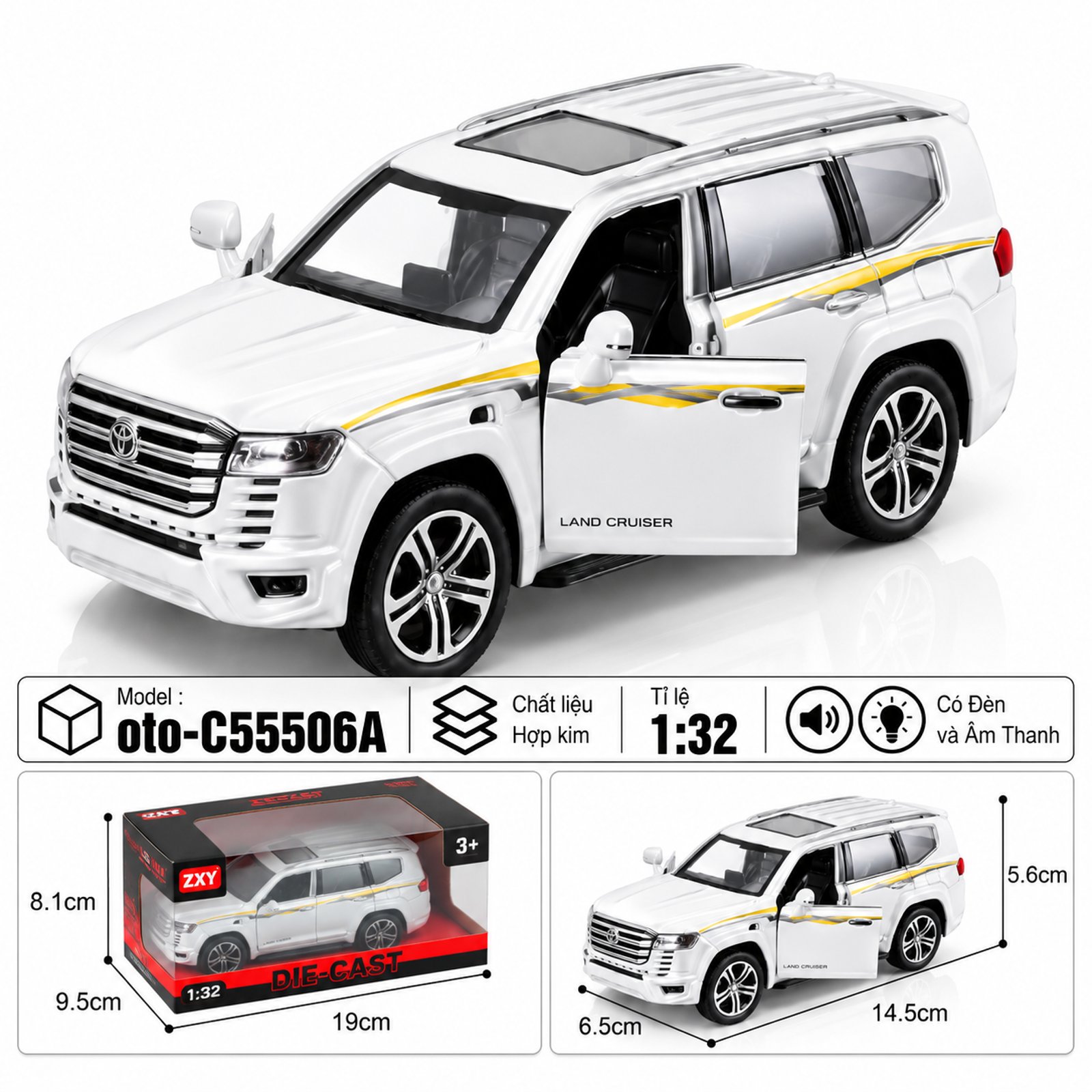 Xe thể thao chất liệu hợp kim - SKU : oto-C55506A - Màu Trắng by Motor car
