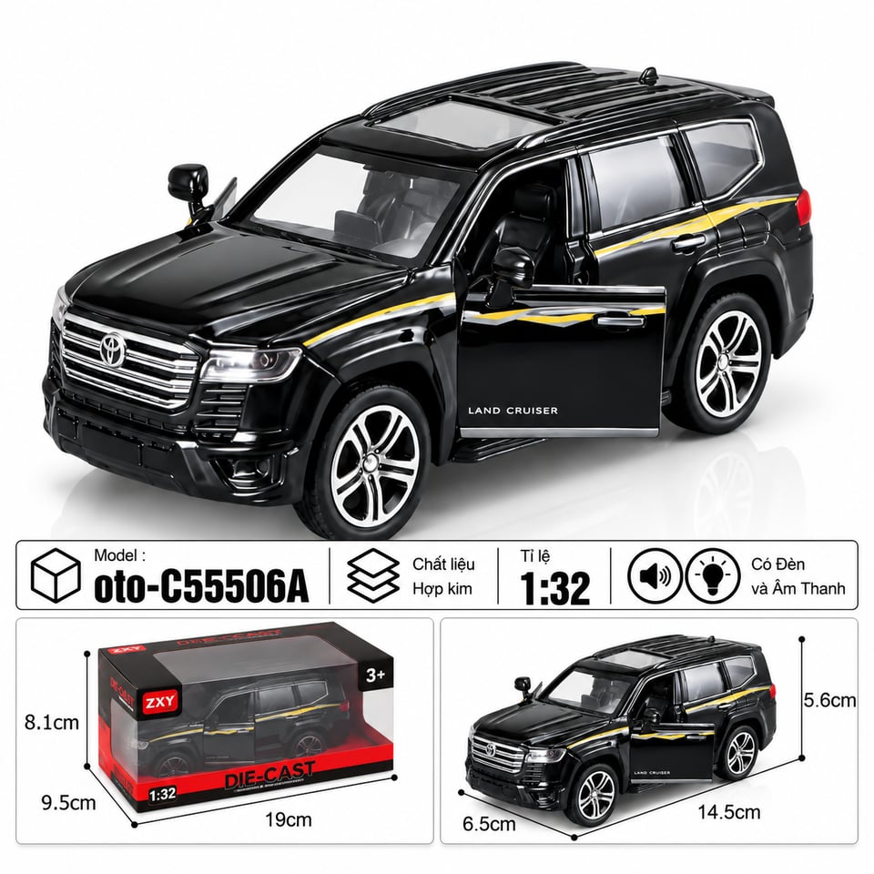Xe thể thao chất liệu hợp kim - SKU : oto-C55506A - Màu Đen by Motor car