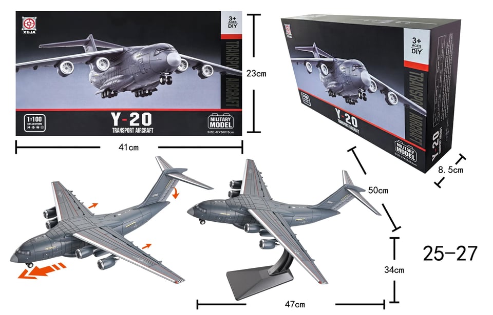 Bộ lắp ráp mô hình Máy Bay Vận Tải Y-20 tỷ lệ 1:100 by XUJA