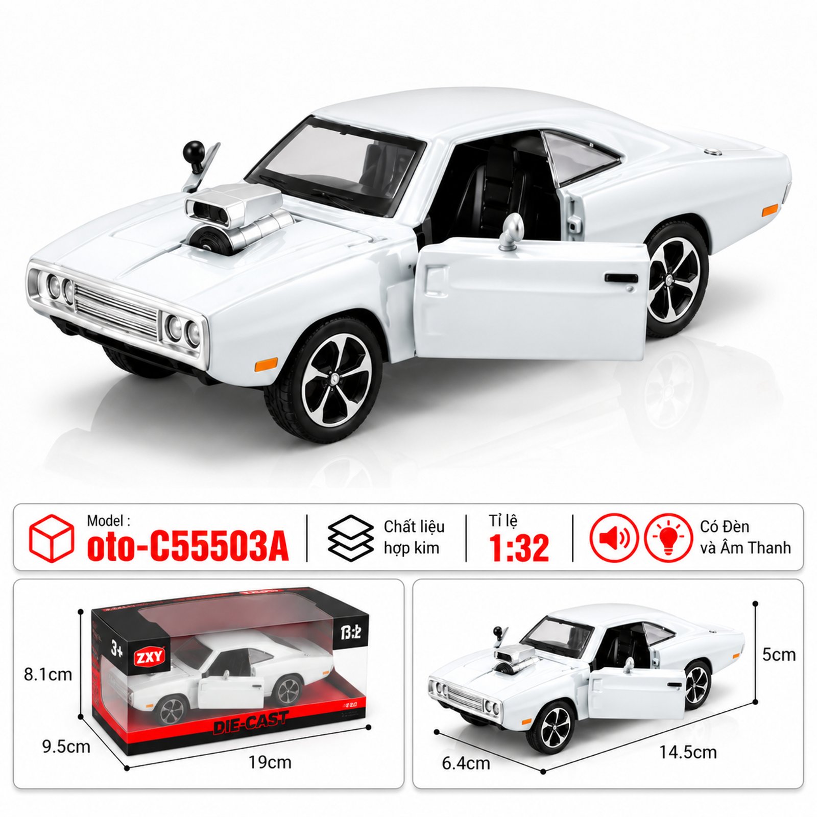 Xe thể thao chất liệu hợp kim - SKU : oto-C55503A - Màu Trắng by Motor car