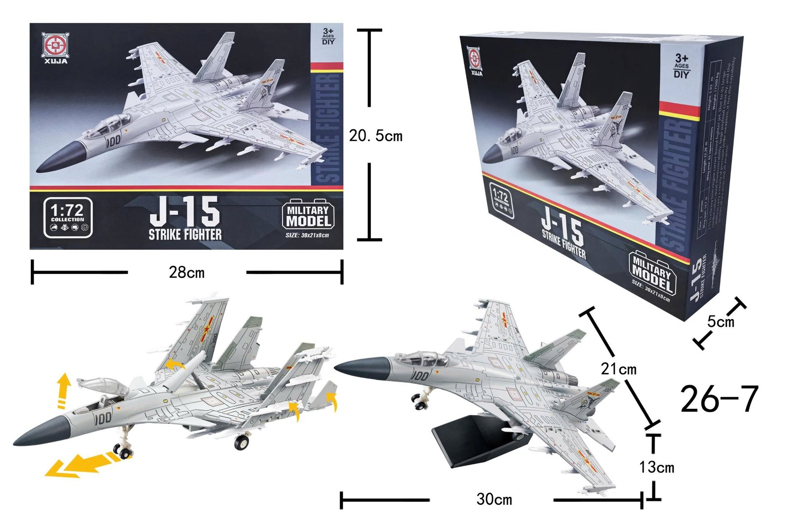 XUJA-26-7- Mô hình lắp ráp Tiêm kích tấn công J-15 by AG Select