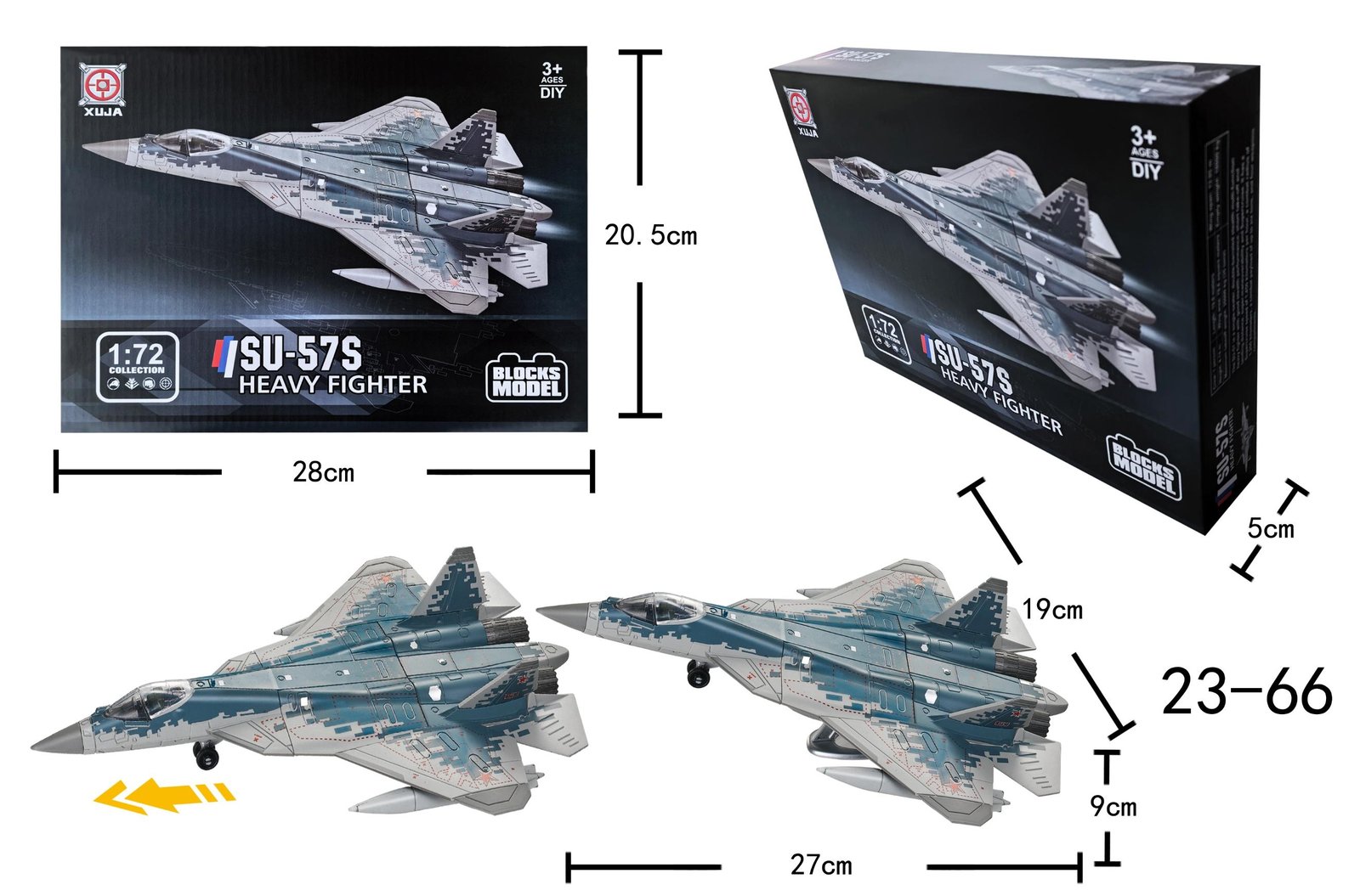 Mô hình quân sự hiện đại Máy bay SU-57S tỷ lệ 1:72 by XUJA