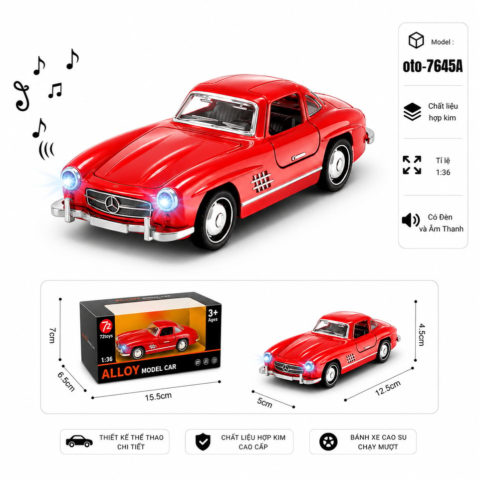 Xe thể thao nhiều màu sắc - SKU : oto-7645A  - Màu Đỏ by Motor car