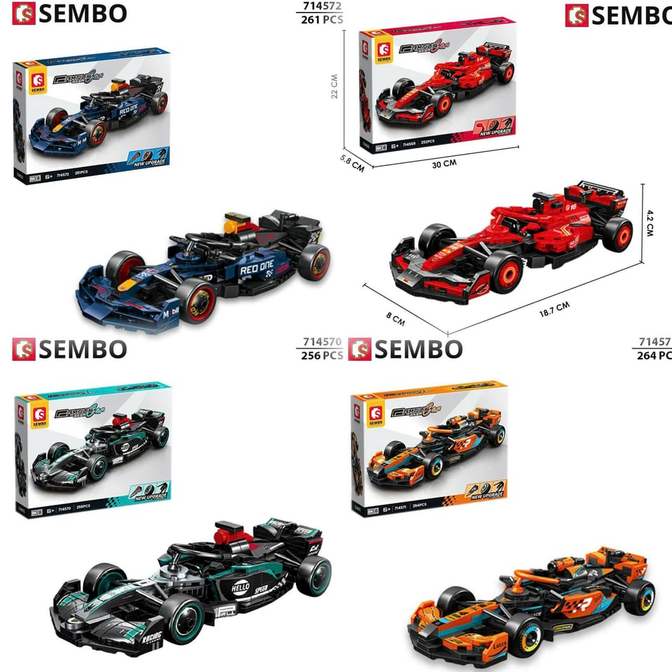 Combo 4 hộp/set - Bộ lắp ráp xe đua F1 by SEMBO