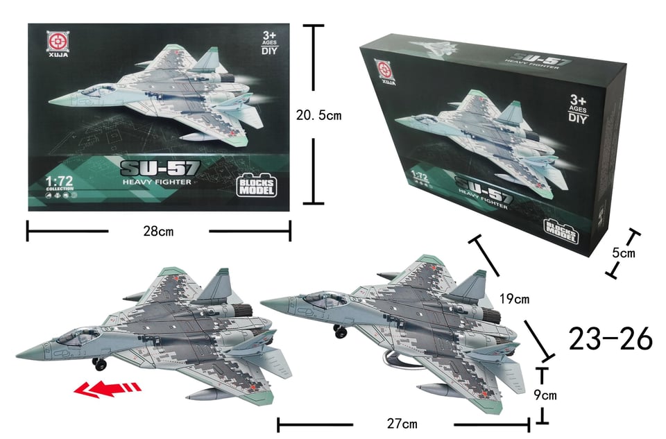 Mô hình quân sự hiện đại Máy bay SU-57 tỷ lệ 1:72 by XUJA