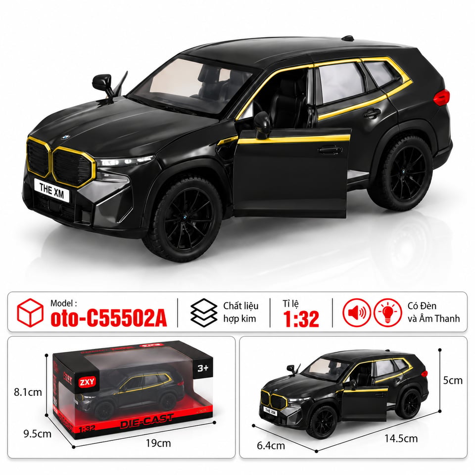 Xe thể thao chất liệu hợp kim- SKU : oto-C55502A - Màu Đen by Motor car
