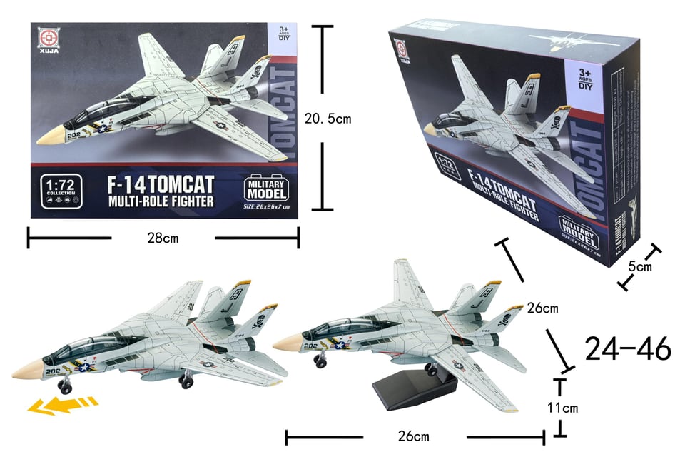 Mô hình máy bay chiến đấu đa năng Tomcat tỷ lệ 1:72 by XUJA