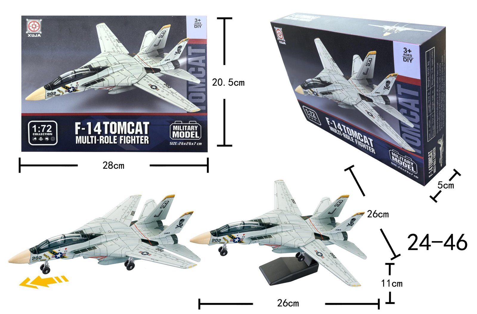Mô hình máy bay chiến đấu đa năng Tomcat tỷ lệ 1:72 by XUJA