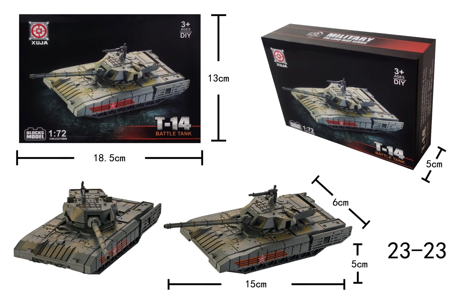 Bộ lắp ráp mô hình xe tăng chiến đấu T-14 tỷ lệ 1:72 by XUJA