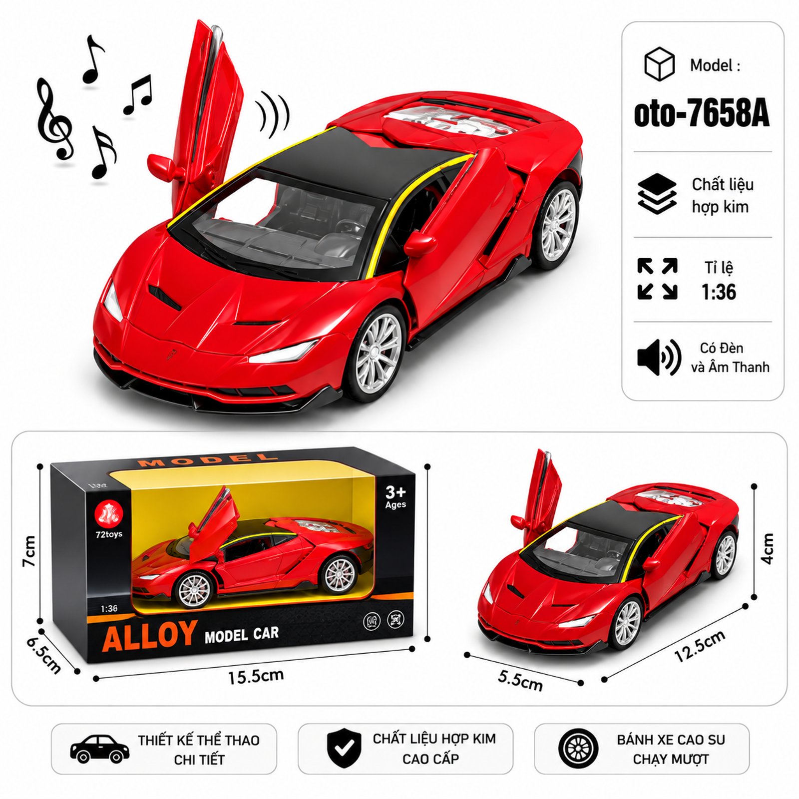 Xe thể thao nhiều màu sắc - SKU : oto-7658A - Màu Đỏ by Motor car