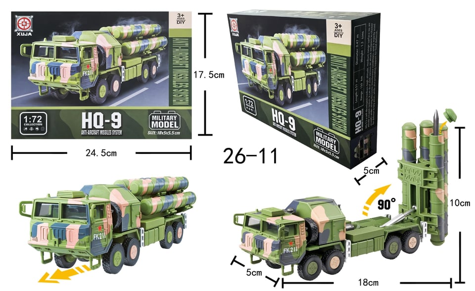 Mô hình lắp ráp tên lửa phòng không HQ-9 tỉ lệ 1:72 by XUJA