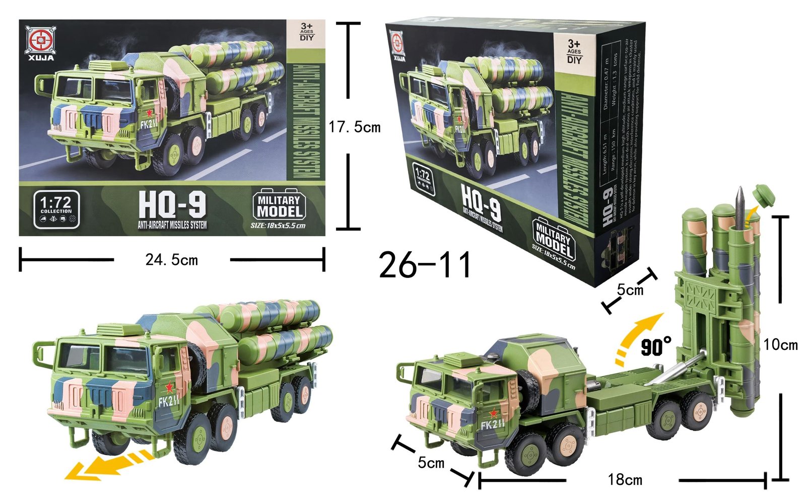 Mô hình lắp ráp tên lửa phòng không HQ-9 tỉ lệ 1:72 by XUJA