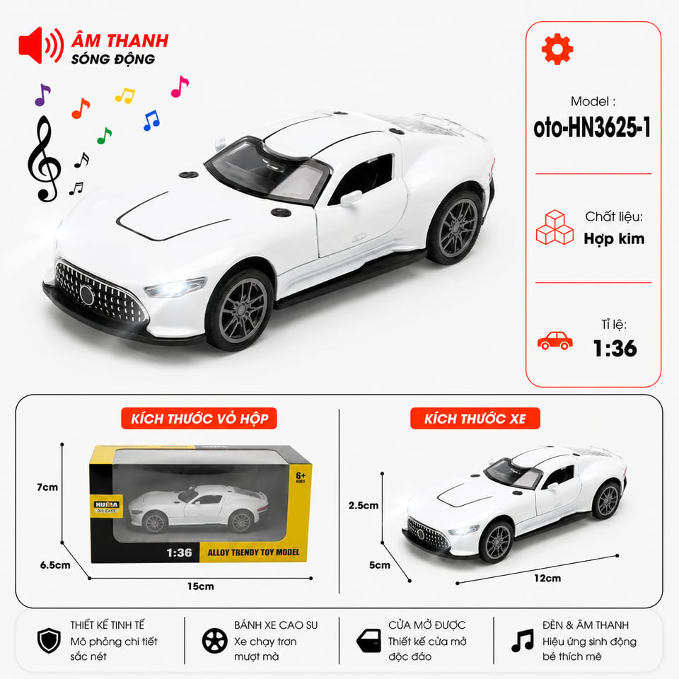 Xe thể thao nhiều kiểu dáng chất liệu hợp kim - Màu by Motor car