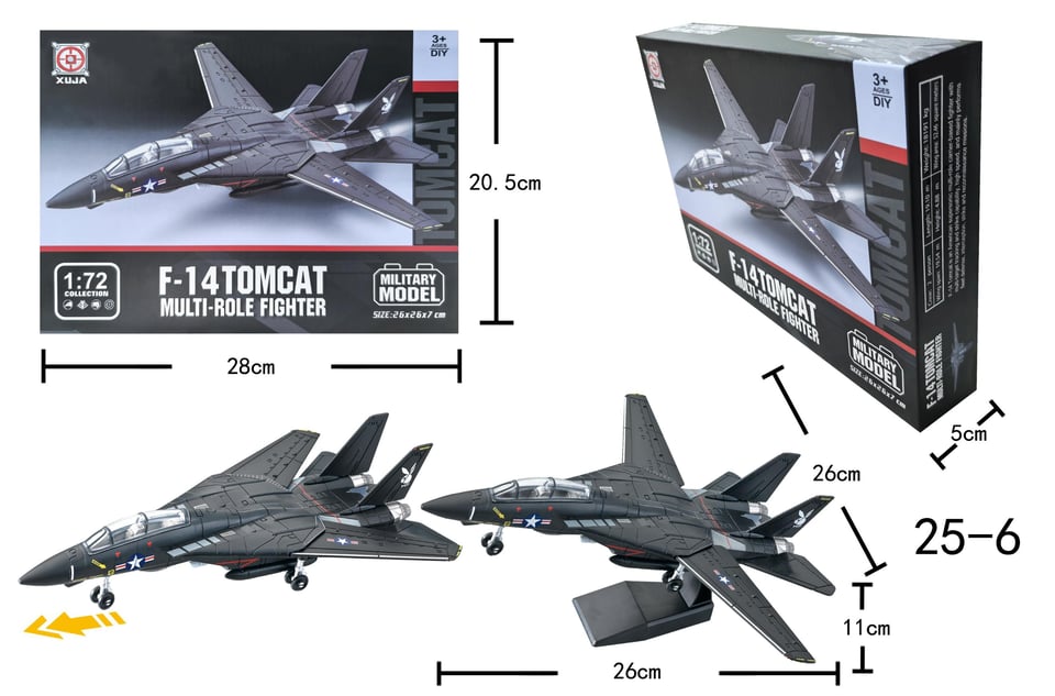 Bộ lắp ráp mô hình Máy bay chiến đấu đa năng F14A tỷ lệ 1:72 by XUJA