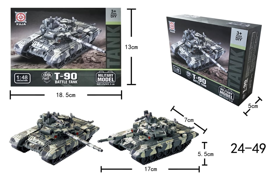 Bộ lắp ráp mô hình xe tăng chiến đấu T-90 tỷ lệ 1:48 by XUJA