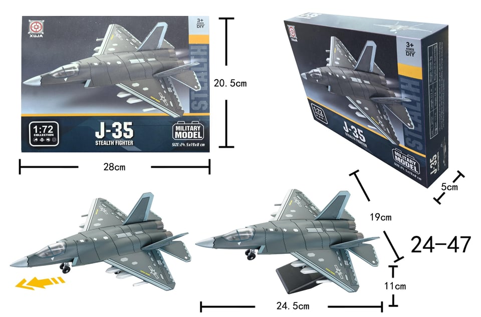 Mô hình máy bay chiến đấu tàng hình J-35 tỷ lệ 1:72 by XUJA